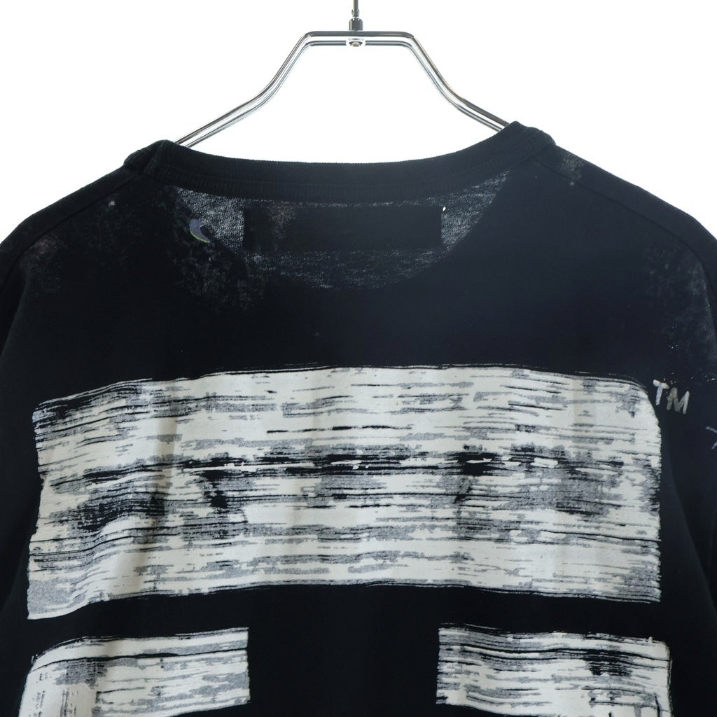 OFF-WHITE(オフホワイト) 17AW ギャラクシーペイント ロングTシャツ ブラック×ホワイト コットン OMAB001F17620030