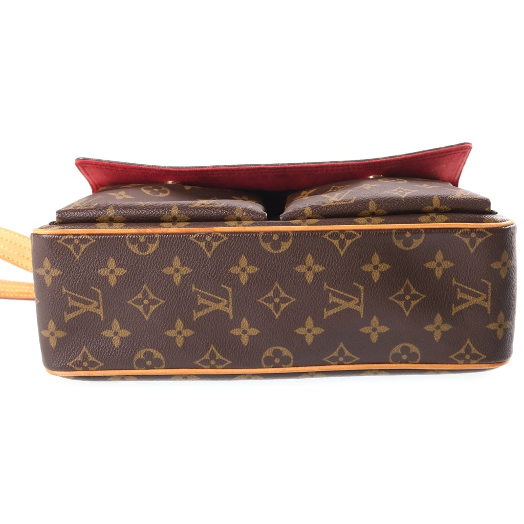 LOUIS VUITTON(ルイヴィトン) モノグラム ヴィヴァシテMM ワンショルダーバッグ ハンドバッグ ブラウン レザー×PVC M51164 ゴールド金具 レディース