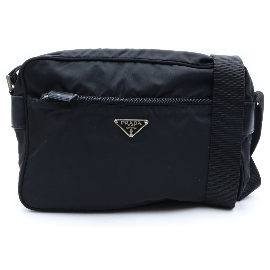 PRADA(プラダ) トライアングルロゴ テスート ショルダーバッグ ナイロン ブラック レディース