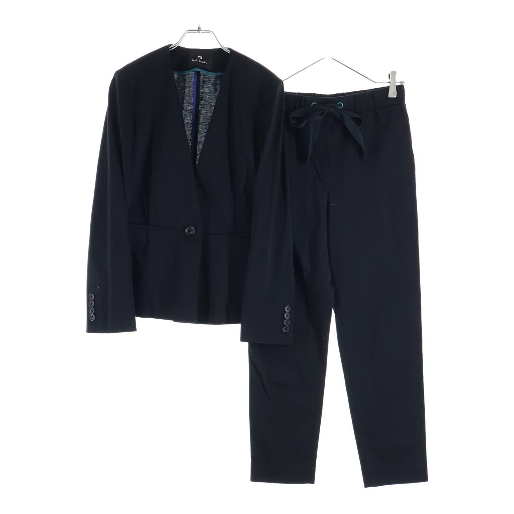 PS Paul Smith(ピーエスバイポールスミス) セットアップ ノーカラージャケット パンツ ブラック レディース