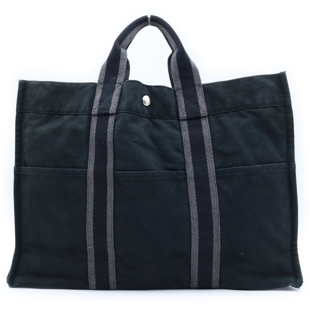 HERMES(エルメス) フールトゥーMM ハンドバッグ トートバッグ ブラック キャンバス
