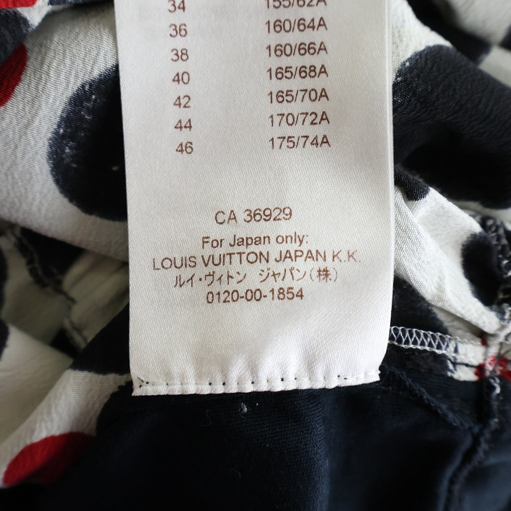 LOUIS VUITTON(ルイヴィトン) ポルカドット ドローコード半袖ワンピース ネイビー×ホワイト RW171B AQG FBDS78 レディース