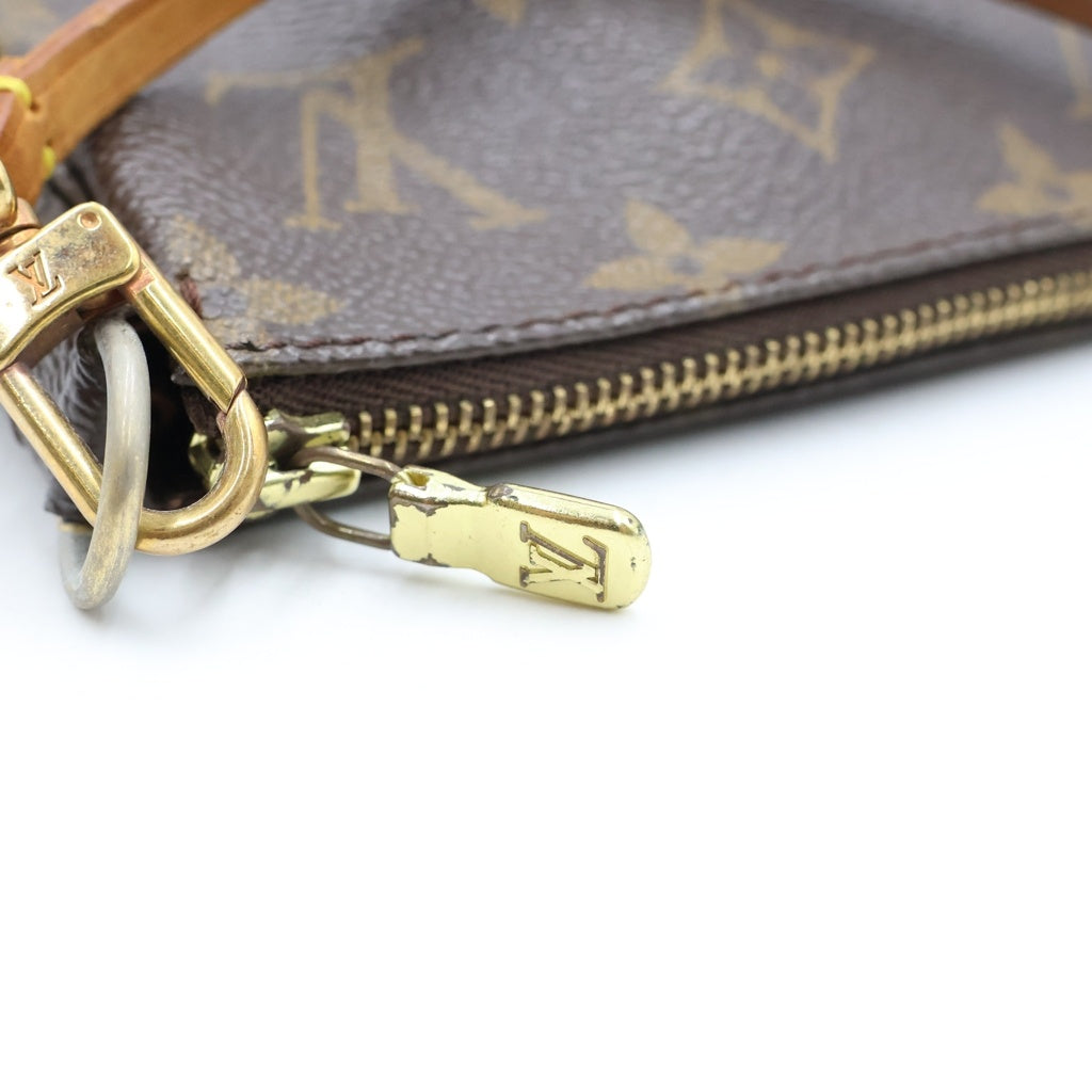 LOUIS VUITTON(ルイヴィトン) モノグラム ポシェットアクセソワール ハンドバッグ ポーチ ケース ブラウン レザー×PVC M51980 ゴールド金具 レディース