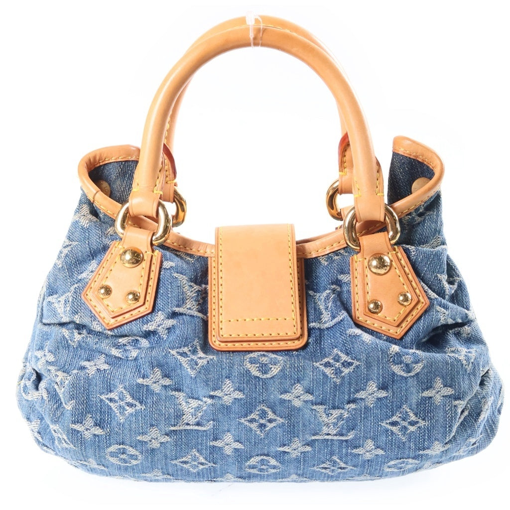 LOUIS VUITTON(ルイヴィトン) モノグラム・デニム プリーティ ハンドバッグ ミニバッグ インディゴブルー レザー×デニム M95020 ゴールド金具
