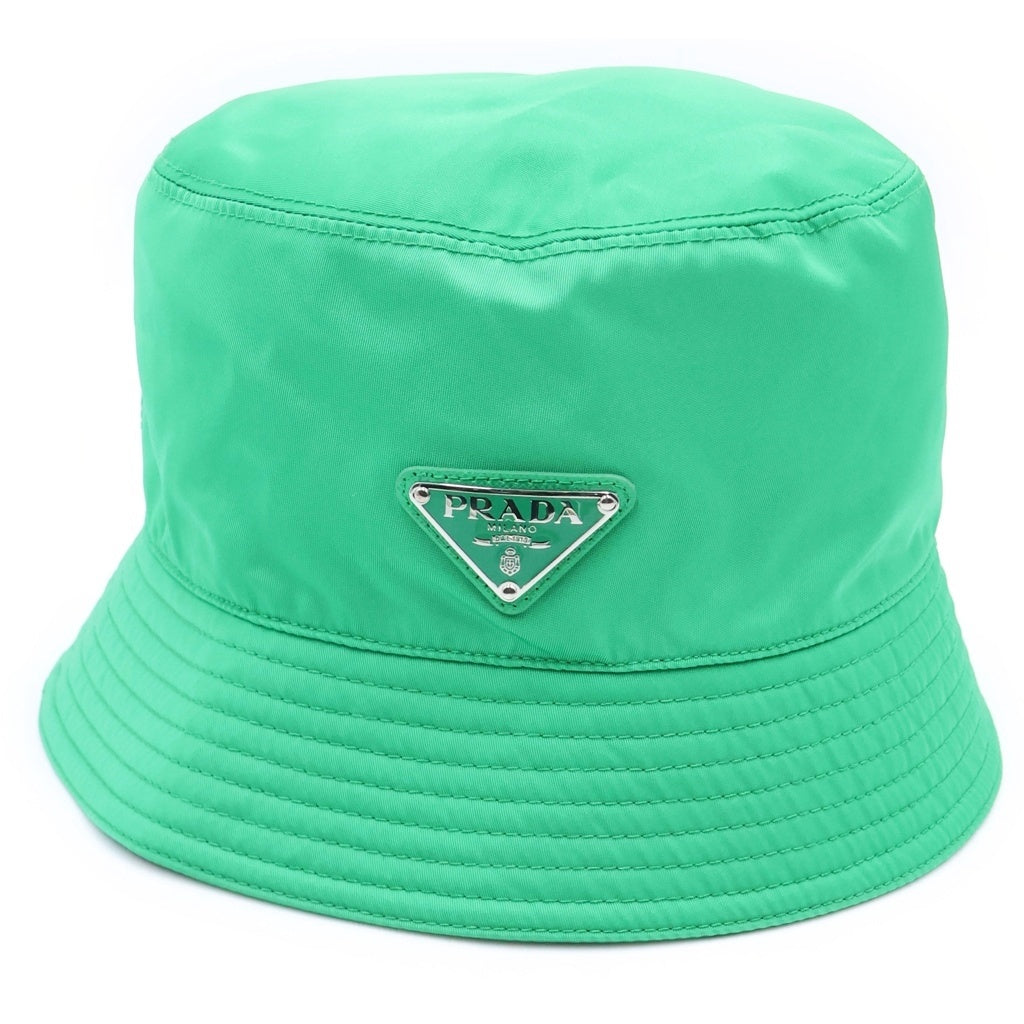 PRADA(プラダ) Re-Nylon トライアングルロゴ ナイロンバケットハット グリーン L 2HC137
