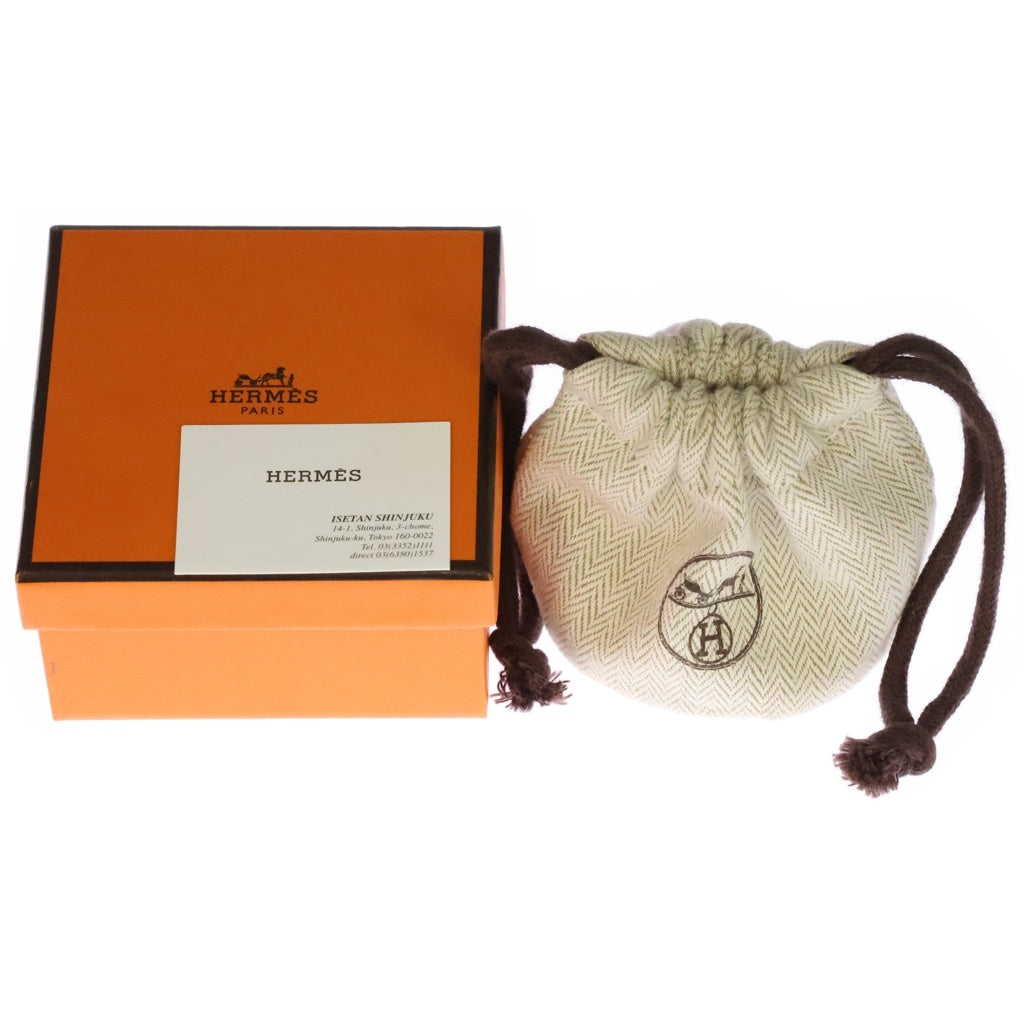 HERMES(エルメス) コリエ ド シアン レザーブレスレット ブラック ブラウン エプソン B刻印 シルバー金具