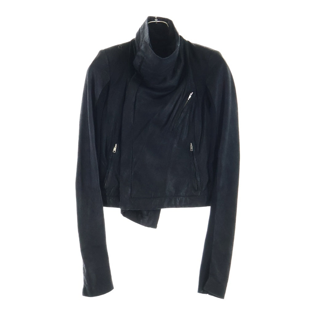 Rick Owens(リックオウエンス) 10s Olmar and Mirta Lamb Leather Riders Jacket ラムレザー変形ジャケット 袖切り替え ジップアップ ブラック RO6717 レディース