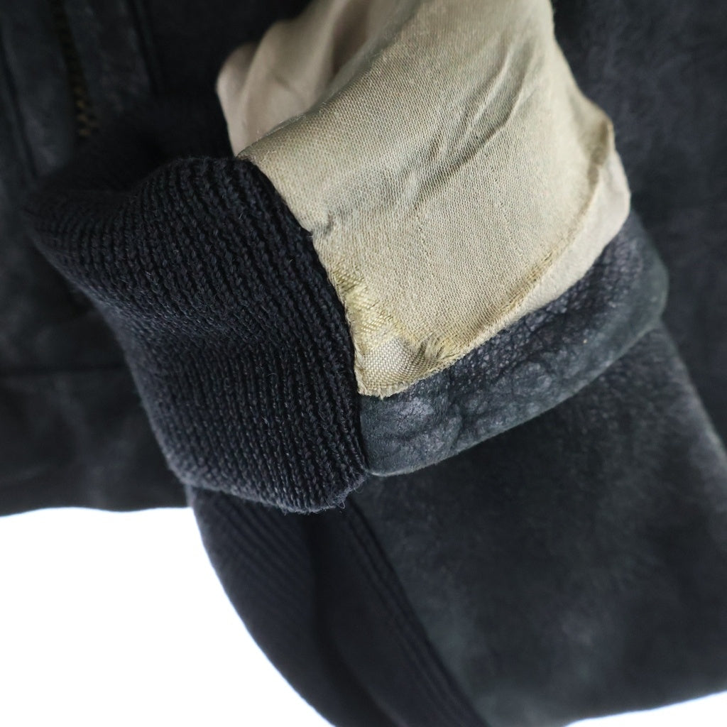 Rick Owens(リックオウエンス) 10s Olmar and Mirta Lamb Leather Riders Jacket ラムレザー変形ジャケット 袖切り替え ジップアップ ブラック RO6717 レディース
