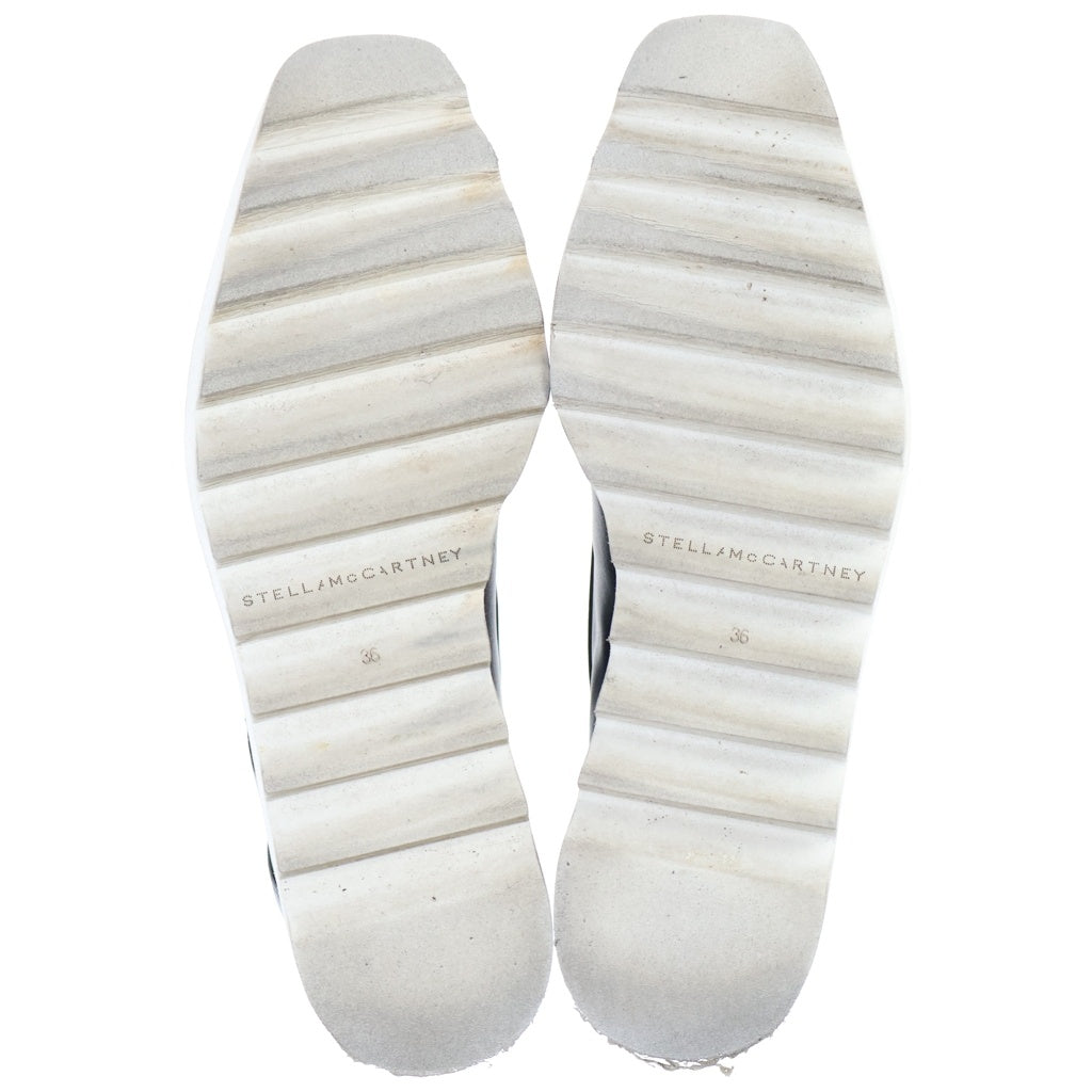 STELLA McCARTNEY(ステラマッカートニー) エリス スター チャンキーソール レザースニーカー シューズ ウッド ラバーソール ブラック レディース