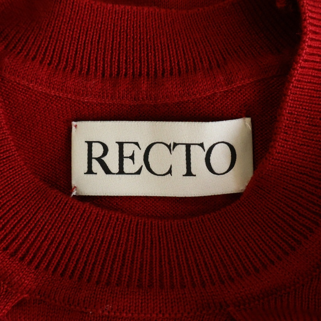 その他(ソノタ) RECTO(レクト) 23AW ウールドッキングニットカーディガン ノースリーブトップス 長袖カーディガン レッド RCWK23FKTP01C レディース