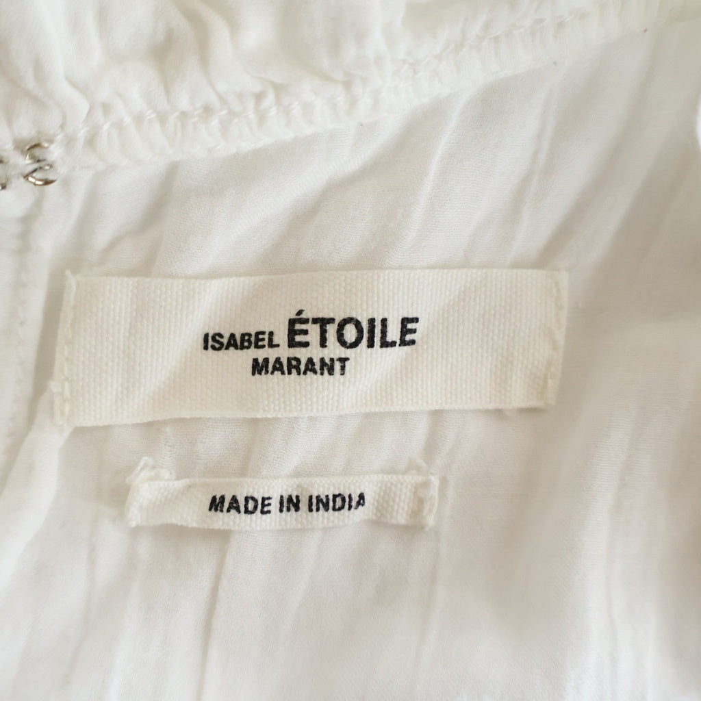 ISABEL MARANT ETOILE(イザベル マラン エトワール) レース フリル ノースリーブブラウス トップス コットン レーヨン ホワイト 78-01-83-01004 レディース