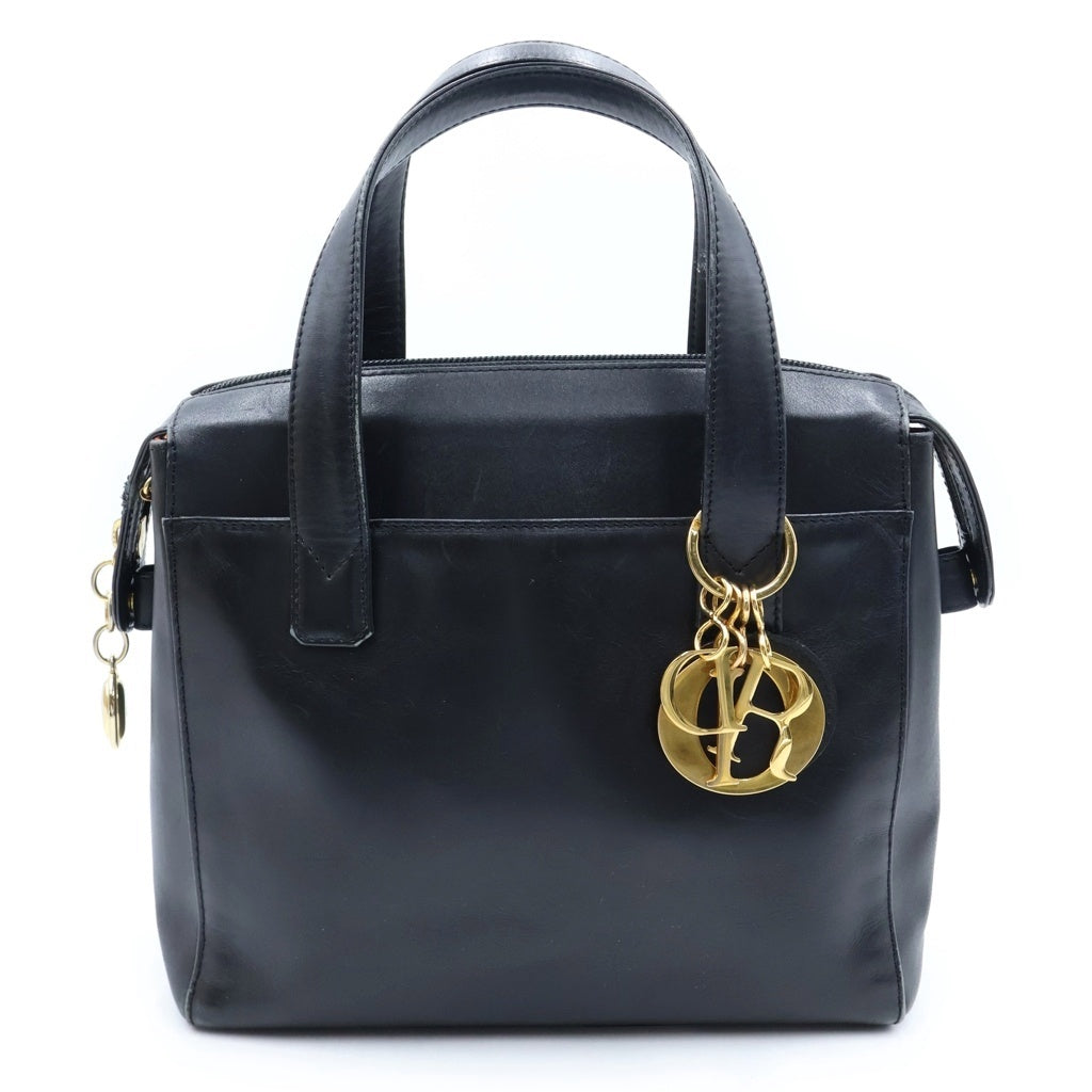 Christian Dior(クリスチャンディオール) 2WAYハンドバッグ ショルダーバッグ ブラック レザー ゴールド金具 レディース