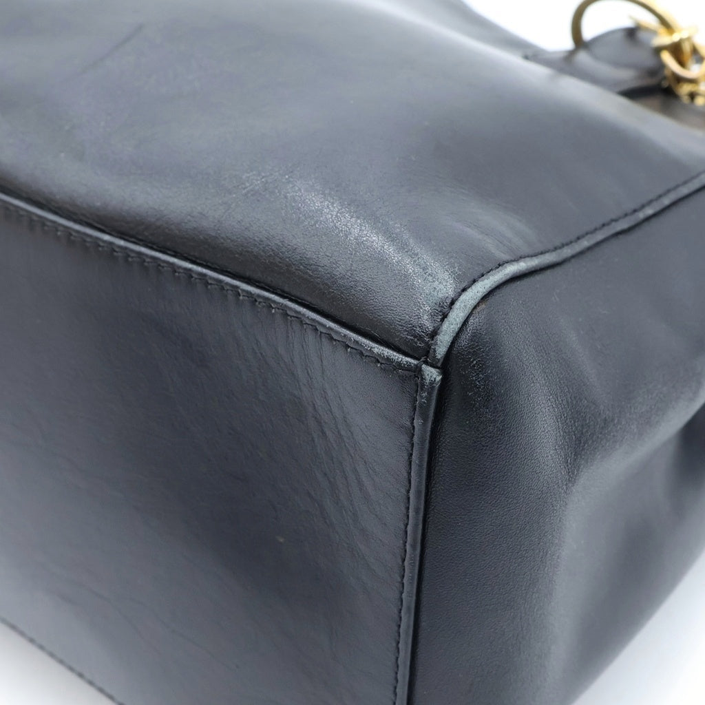 Christian Dior(クリスチャンディオール) 2WAYハンドバッグ ショルダーバッグ ブラック レザー ゴールド金具 レディース