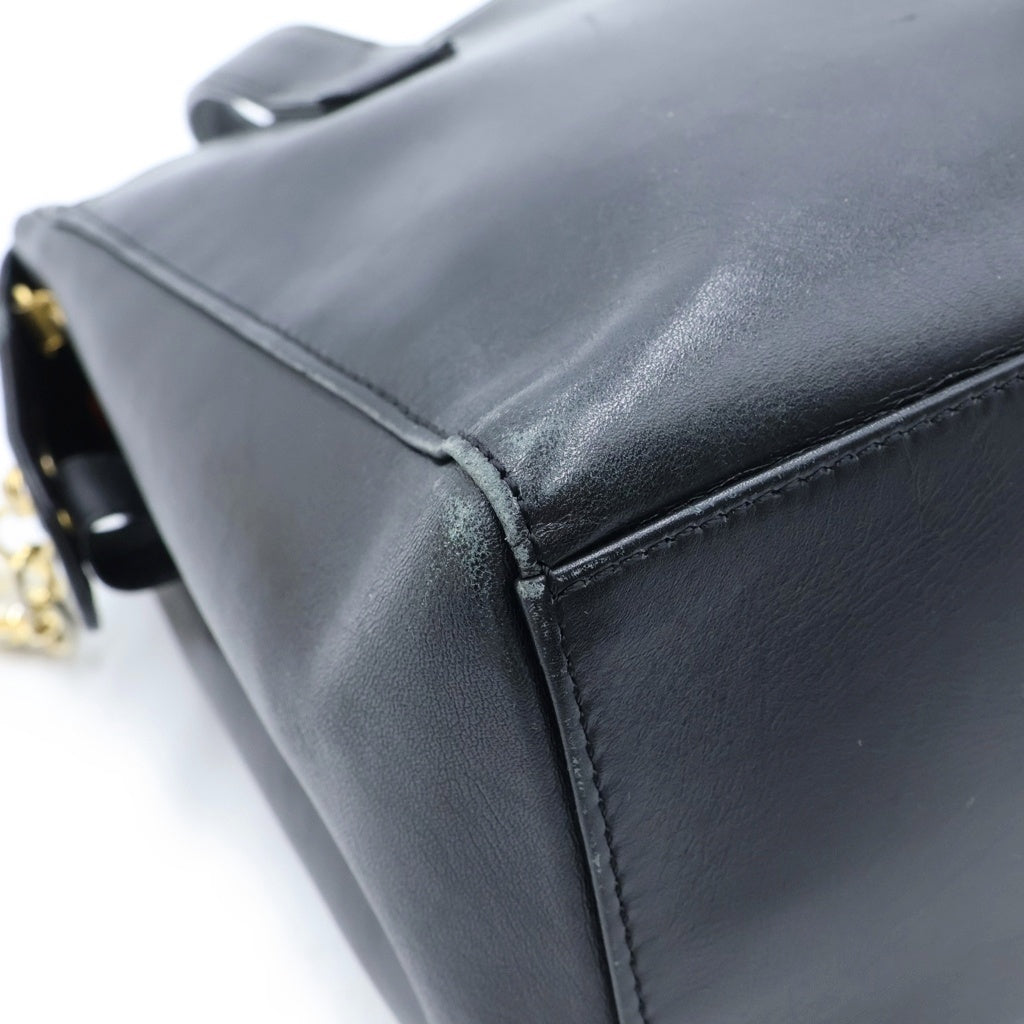 Christian Dior(クリスチャンディオール) 2WAYハンドバッグ ショルダーバッグ ブラック レザー ゴールド金具 レディース