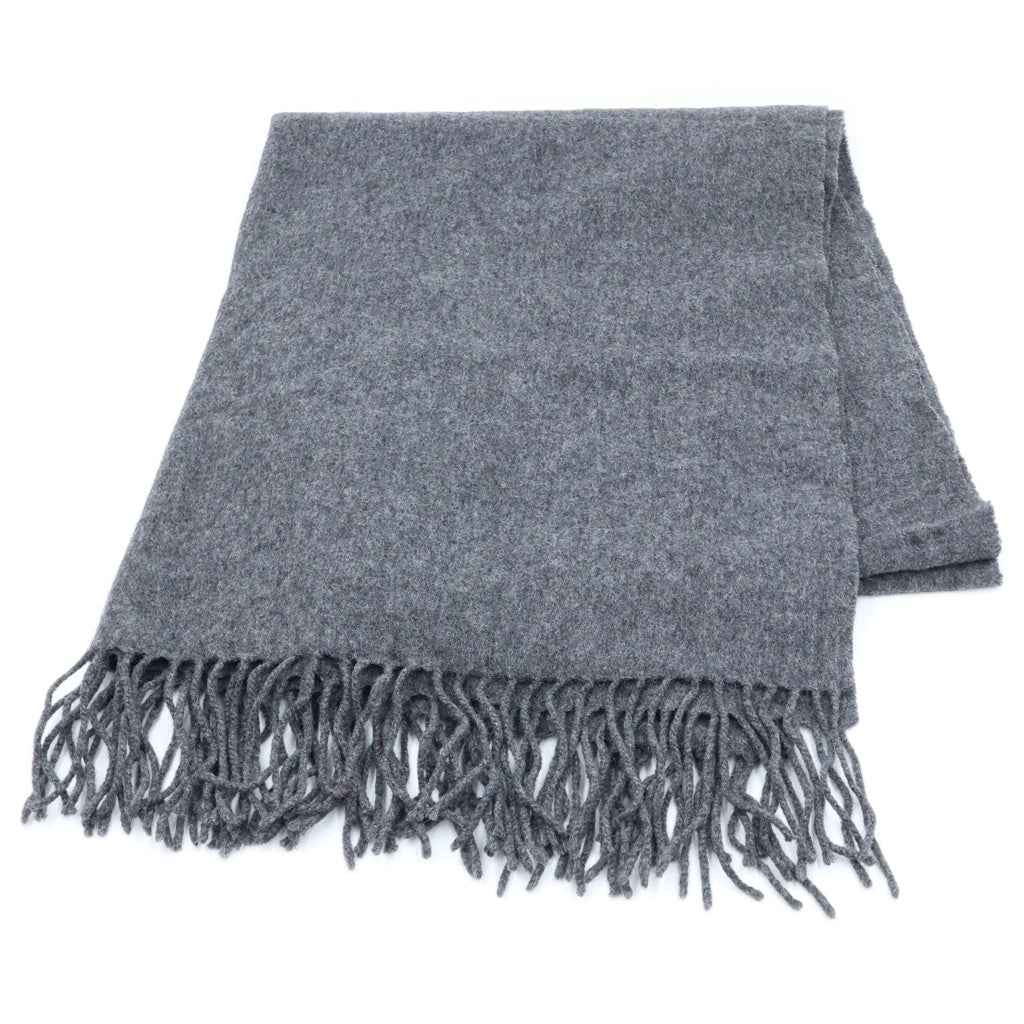 Acne Studios(アクネ ストゥディオズ) Wool Stole 大判フリンジストール マフラー ウール イタリア製 グレー
