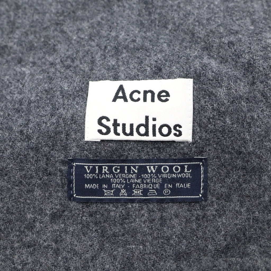 Acne Studios(アクネ ストゥディオズ) Wool Stole 大判フリンジストール マフラー ウール イタリア製 グレー