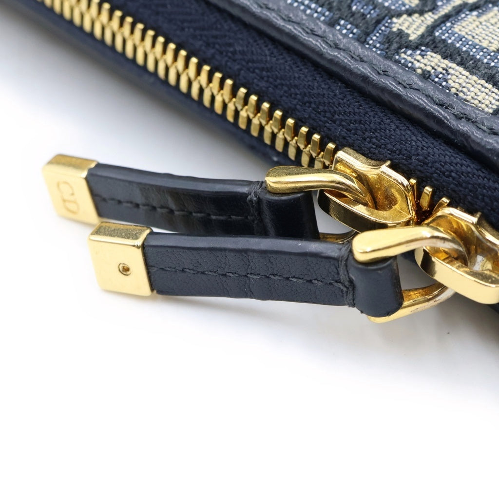 Christian Dior(クリスチャンディオール) オブリーク フォンホルダーバッグ ハンドバッグ ネイビー キャンバス×レザー レディース