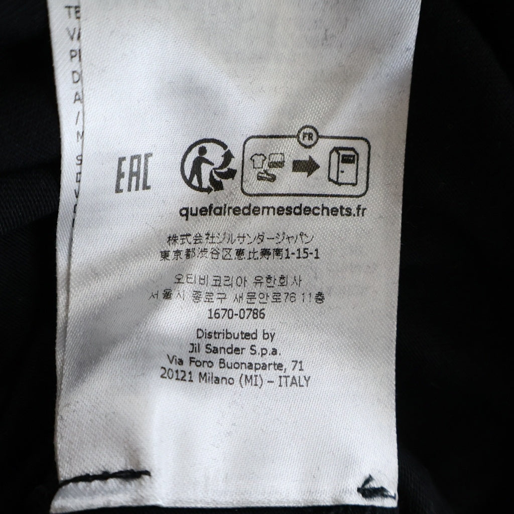 JIL SANDER +(ジルサンダープラス) フロントロゴ クルーネック ロングスリーブTシャツ ブラック J40GC0002 J45048 レディース