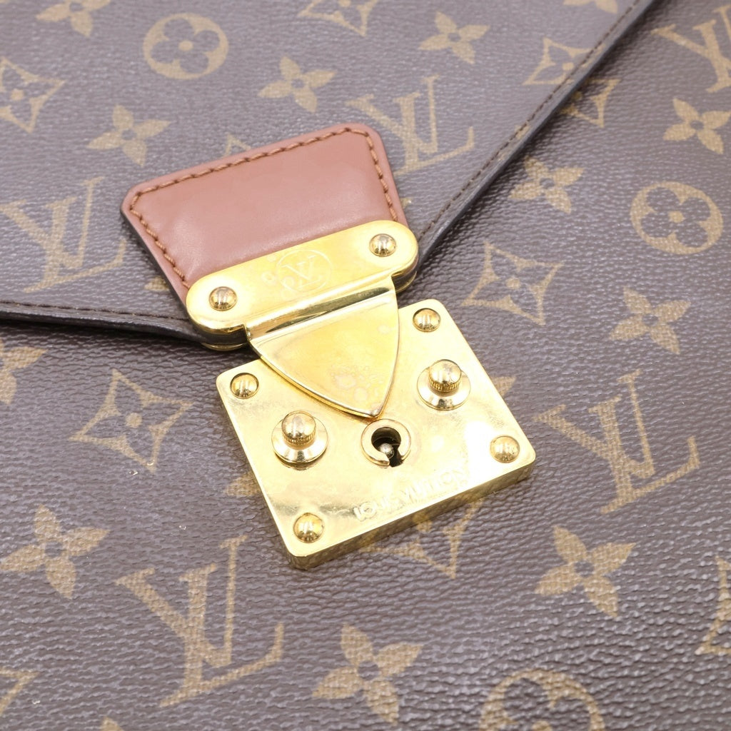 LOUIS VUITTON(ルイヴィトン) モノグラム ポルトドギュマン PVC レザー ハンド ビジネスバッグ ブリーフケース ブラウン M53338 MI1919