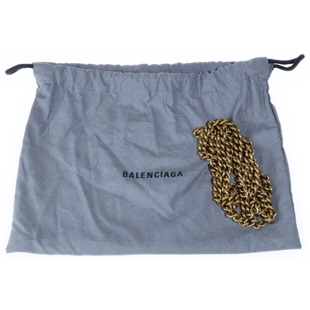BALENCIAGA(バレンシアガ) フラップミニ クロスボディバッグ チェーンショルダーバッグ ブラック レザー 655742 ゴールド金具 レディース