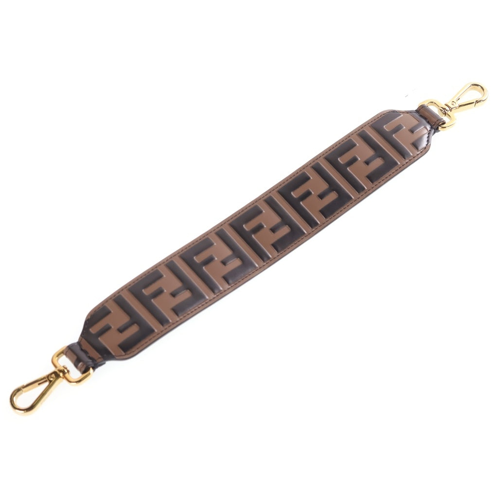 FENDI(フェンディ) ズッカ ショルダーストラップ ブラウン レザー 8AV105 A5PJ レディース