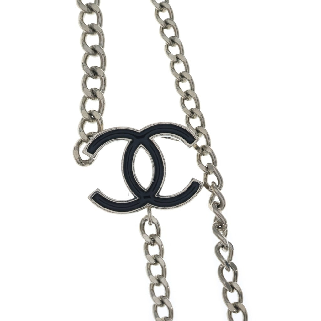 CHANEL(シャネル) ココマーク チェーンベルト ブラック×シルバー レディース