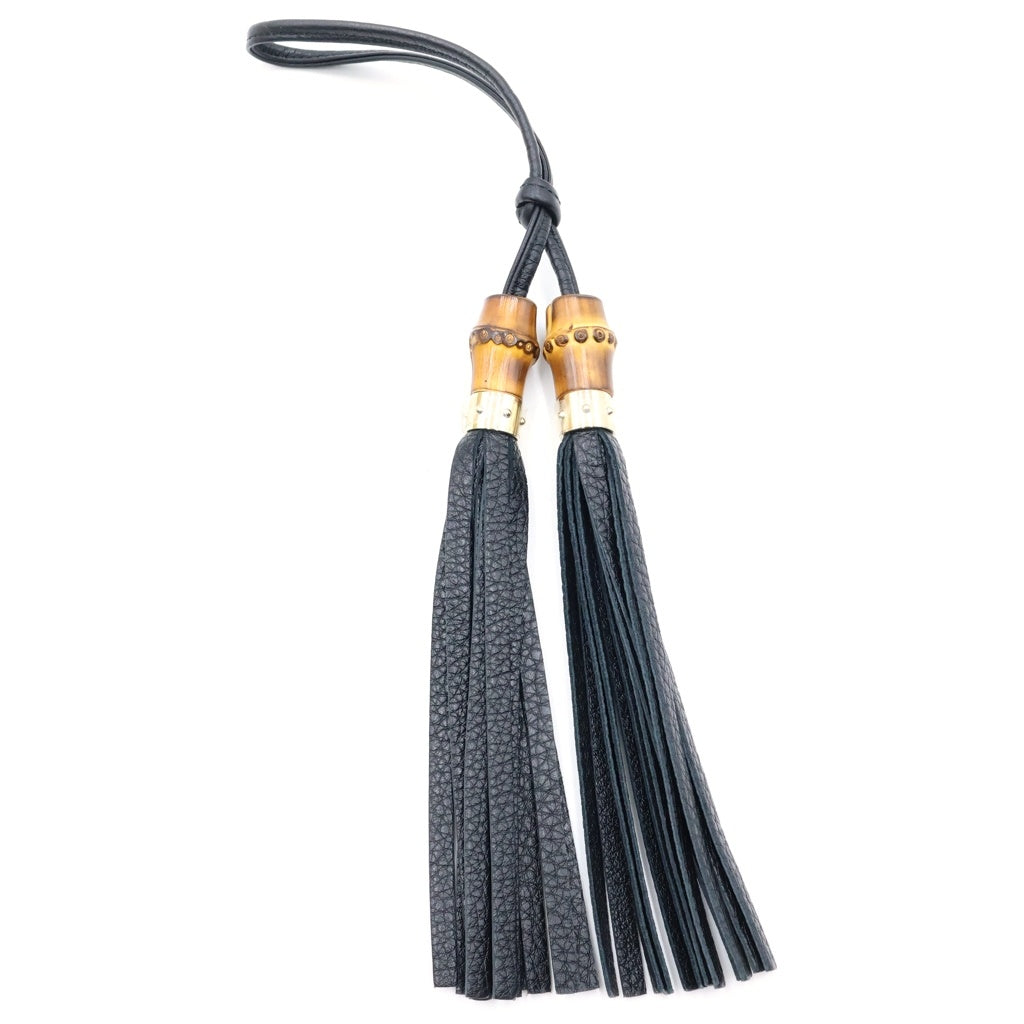 GUCCI(グッチ) バンブー タッセルチャーム レザー ブラック レディース