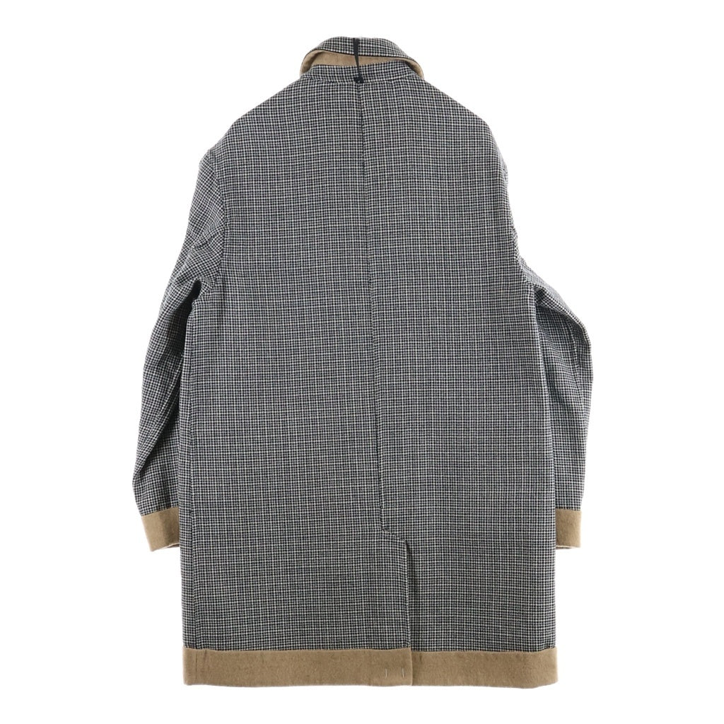 FENDI(フェンディ) リバーシブルステンカラーコート ウール キャメル チェック柄 グレー/ブラウン 12CPF-21-1492