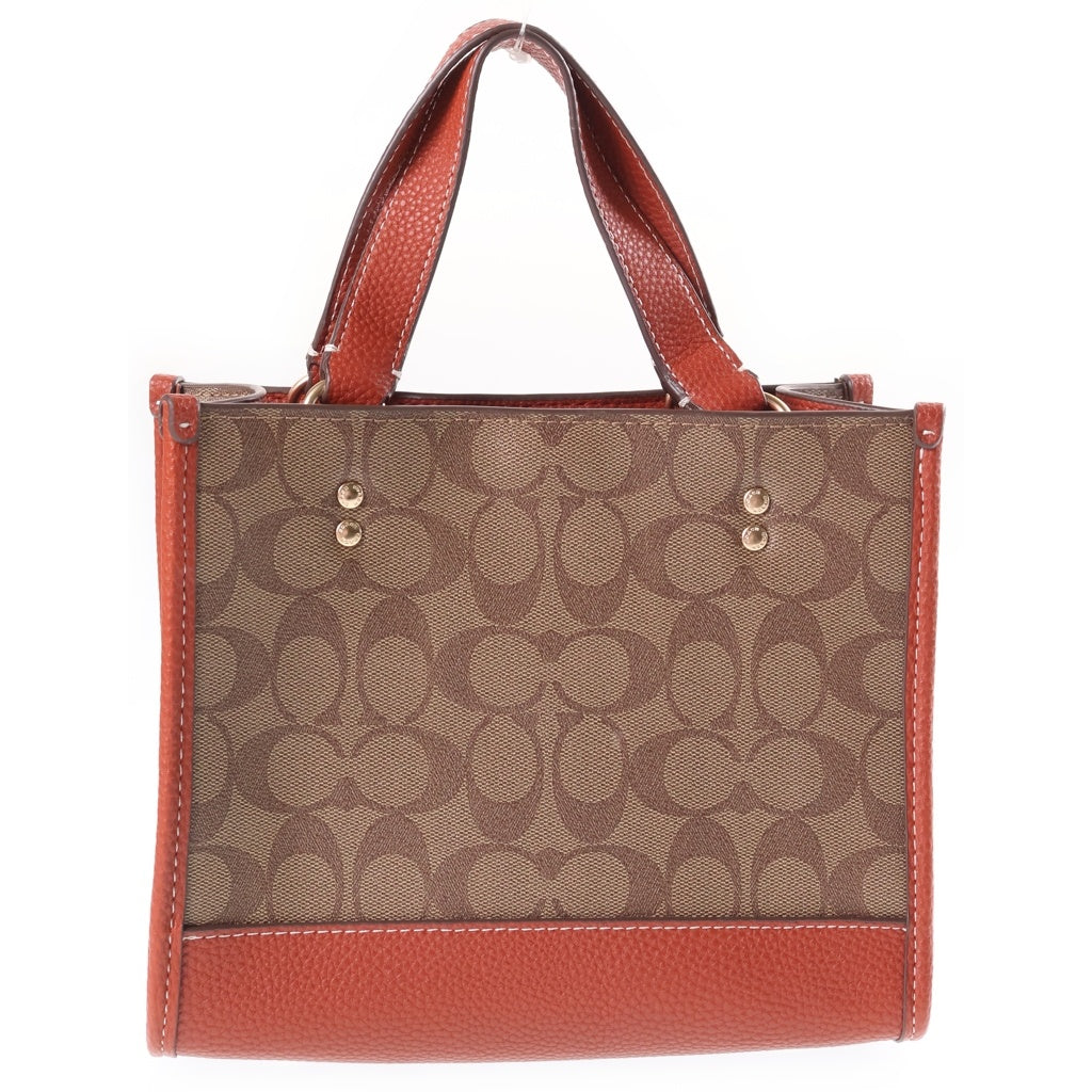 COACH(コーチ) スヌーピーコラボ デンプシー トート 22 2WAYハンドバッグ ショルダーバッグ ブラウン PVC×レザー CE851 ゴールド金具 レディース