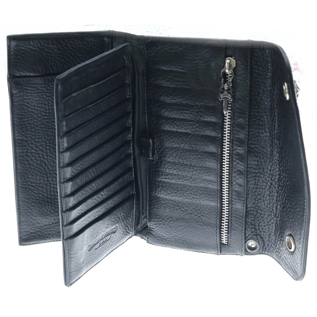 CHROME HEARTS(クロムハーツ) WAVE ウェーブ レザーウォレット 財布 ブラック BCA375