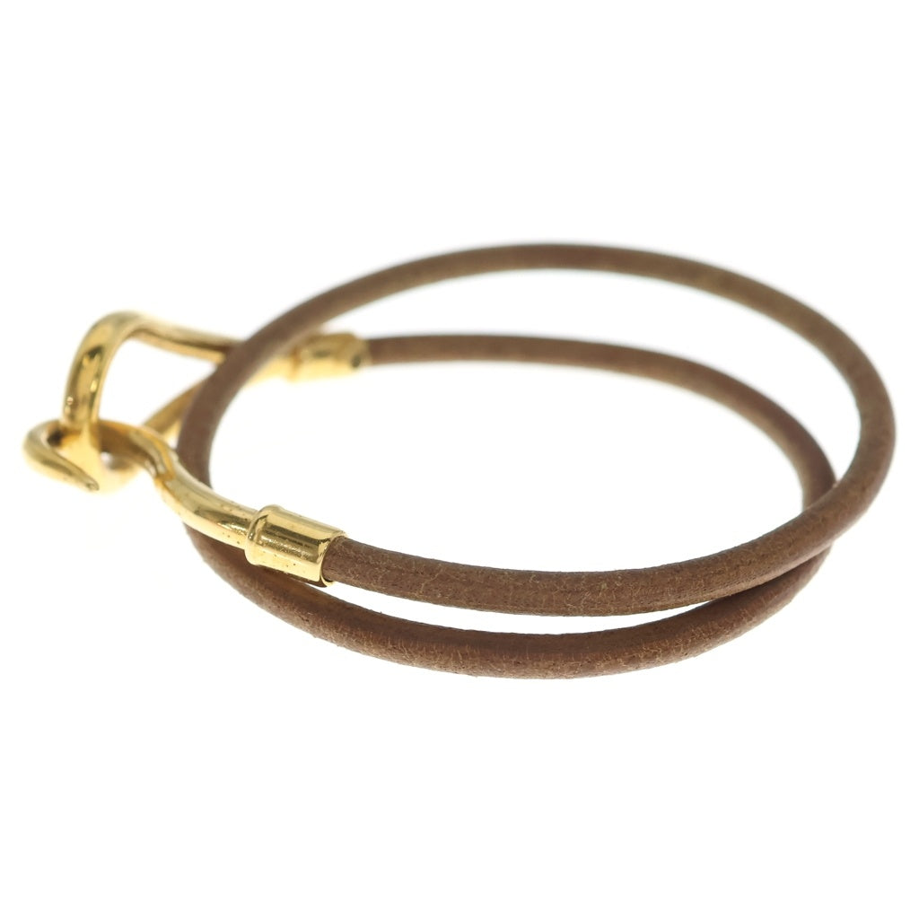HERMES(エルメス) ジャンボ 2連 ブレスレット ゴールド金具 レザー ブラウン レディース