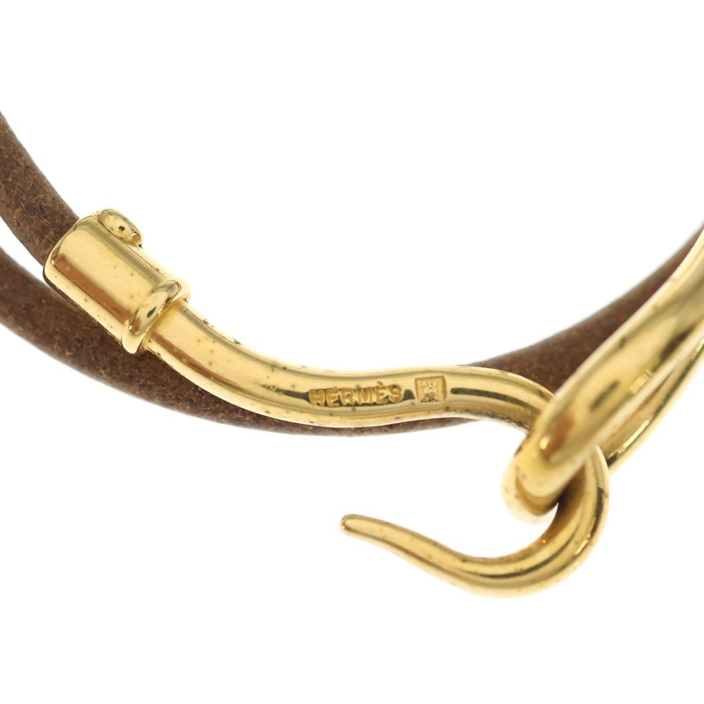 HERMES(エルメス) ジャンボ 2連 ブレスレット ゴールド金具 レザー ブラウン レディース