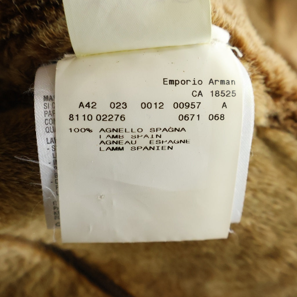 EMPORIO ARMANI(エンポリオアルマーニ) 90-00s archive Leather Coat ファー レザー変形コート アーカイブ オールドタグ ブラウン レディース