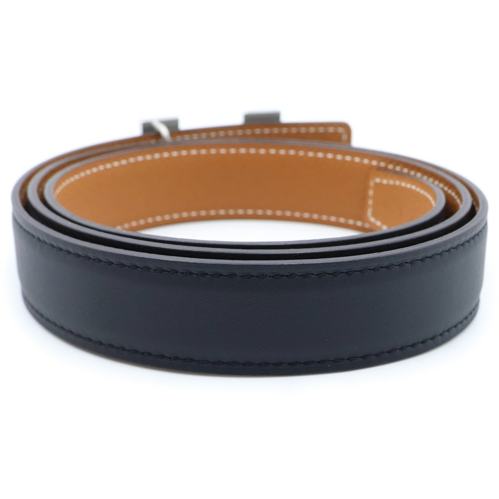 HERMES(エルメス) コンスタンス レザーベルト シルバー金具 ブラック K刻印