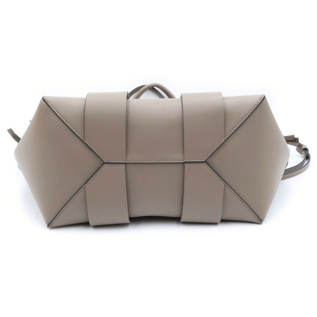 ZANCHETTI(ザンチェッティ) WOVEN MIDI SHOPPER トートバック レザー ベージュ レディース