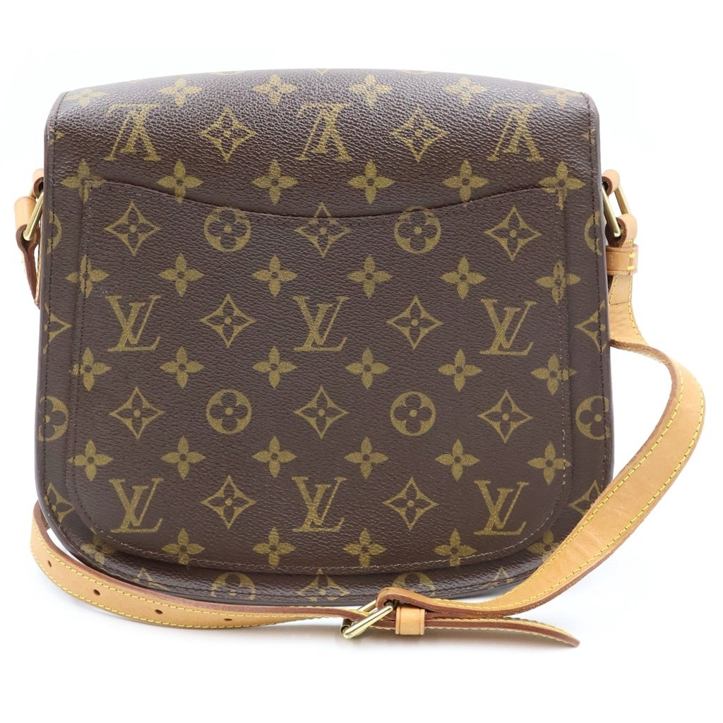 LOUIS VUITTON(ルイヴィトン) モノグラム サンクルーGM ショルダーバッグ ブラウン レザー×PVC M51242 ゴールド金具 レディース