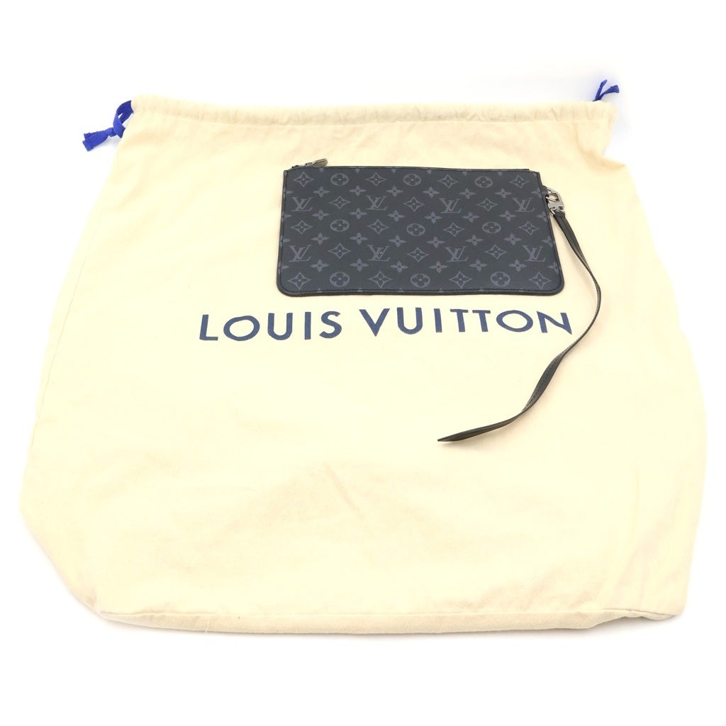 LOUIS VUITTON(ルイヴィトン) エクリプス カバライト ハンドバッグ トートバッグ ブラック レザー×PVC M44228 シルバー金具