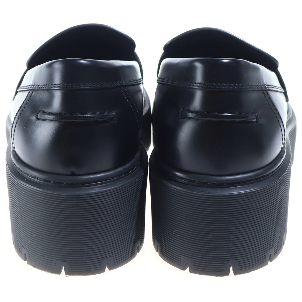 HERMES(エルメス) HITCH ヒッチ Hカットディテール モカシン Hロゴ レザー ローファー 厚底 シューズ #37 ブラック レディース
