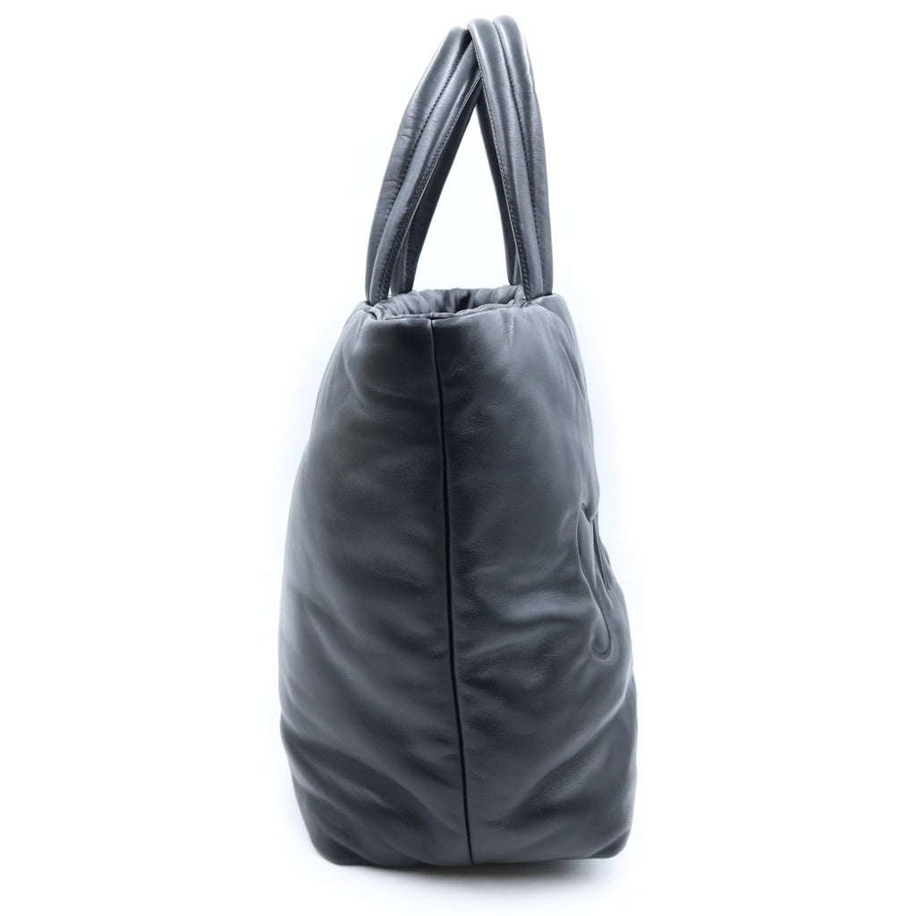 SAINT LAURENT PARIS(サンローランパリ) ワイドパファートートバッグ ハンドバッグ ブラック レザー 756269 レディース