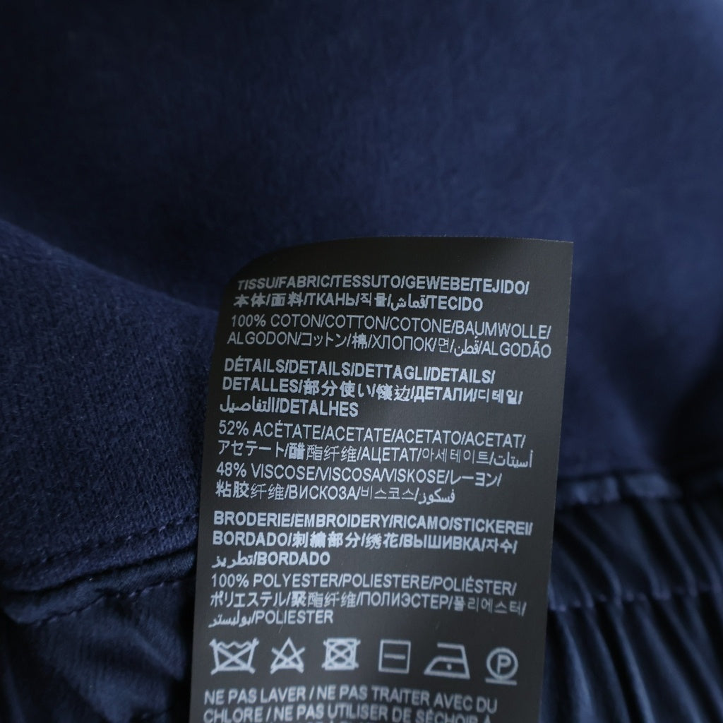 SAINT LAURENT PARIS(サンローランパリ) ロゴ 刺繍 コットン 裏起毛 フーディー パーカー #M ネイビー 773358 Y36SW