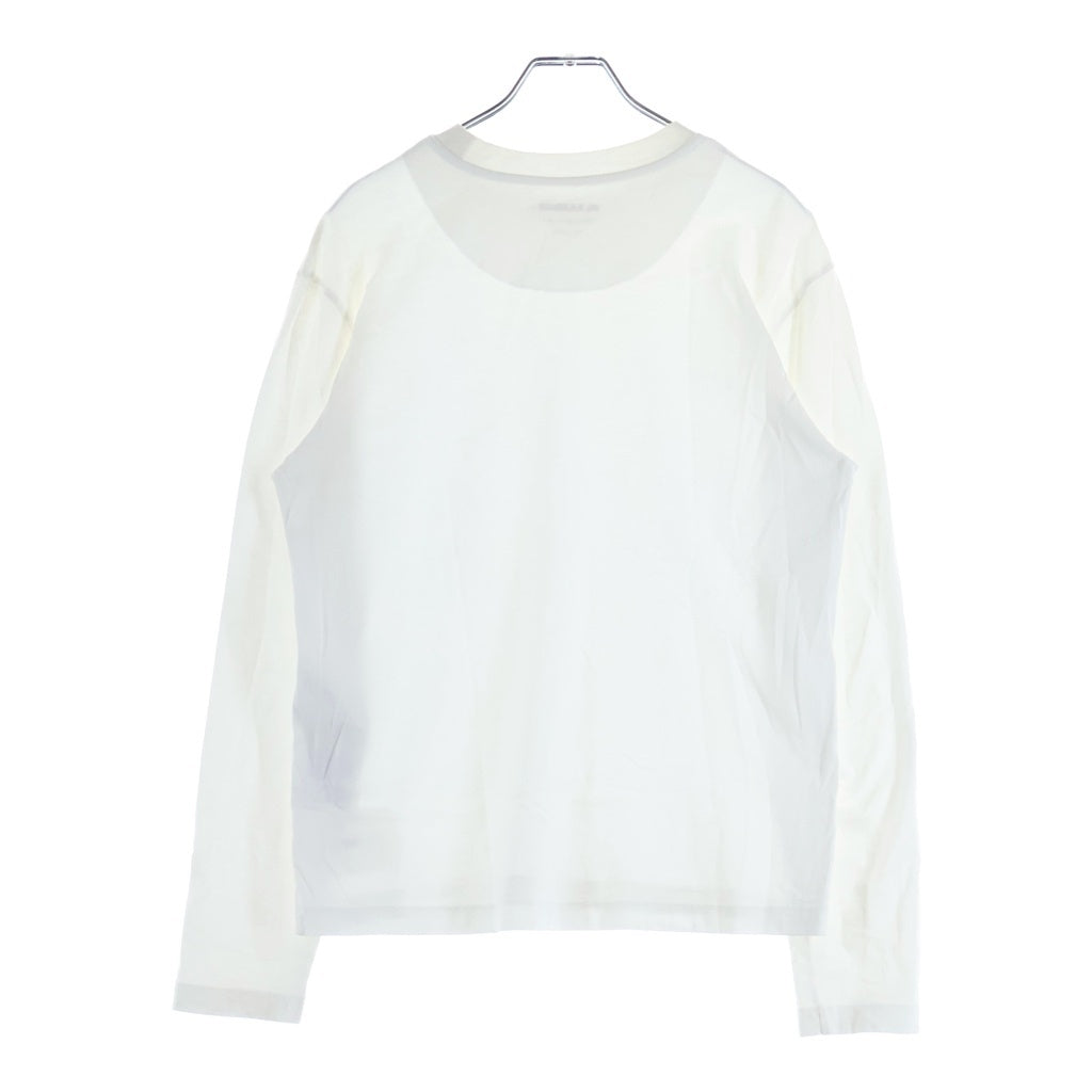 JIL SANDER +(ジルサンダープラス) 裾ロゴ コットン クルーネック 長袖 Tシャツ カットソー #S ホワイト J40GC0002 J45048 レディース