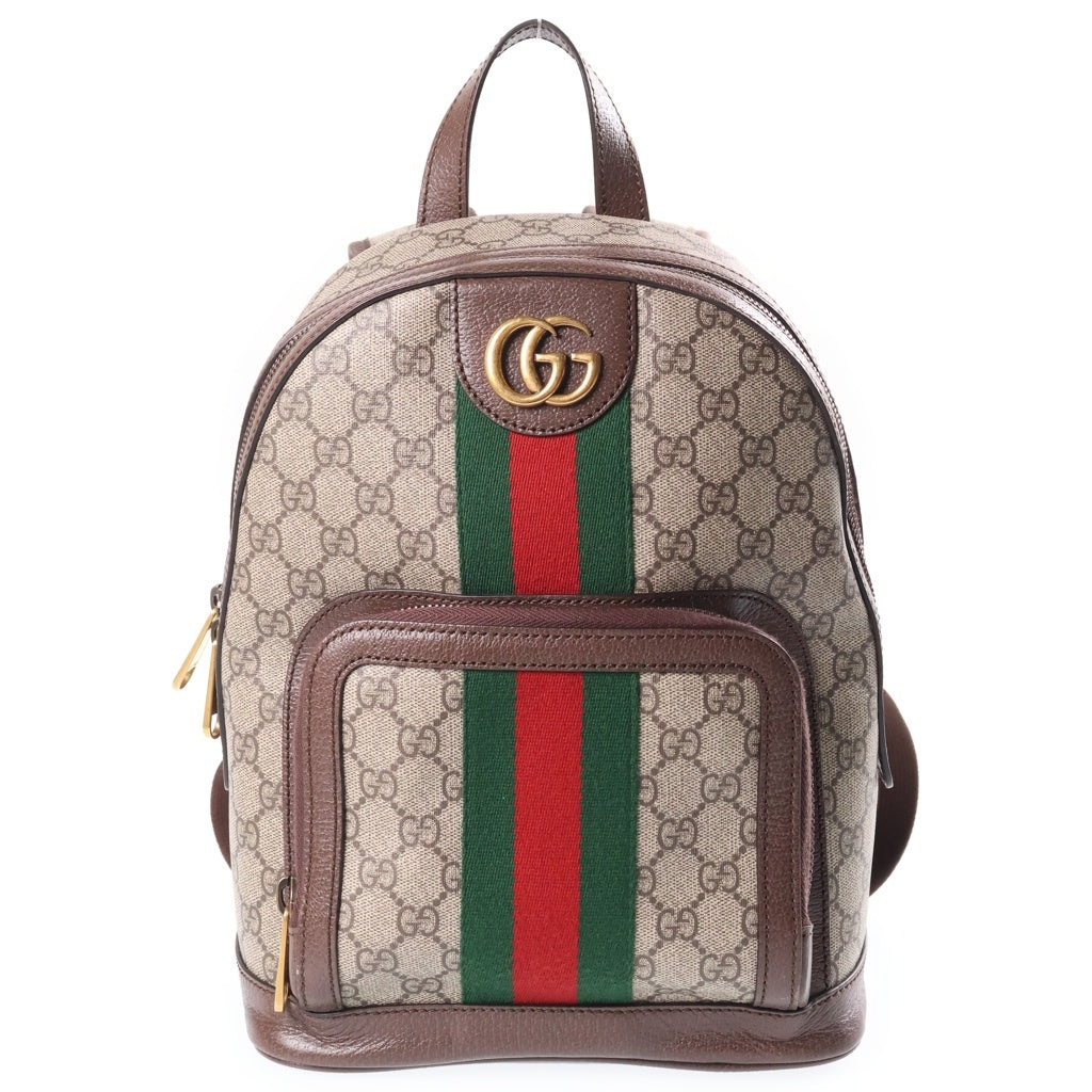 GUCCI(グッチ) オフィディア GGスプリーム バックパック リュックサック バッグ PVC レザー ベージュ/ブラウン 547965