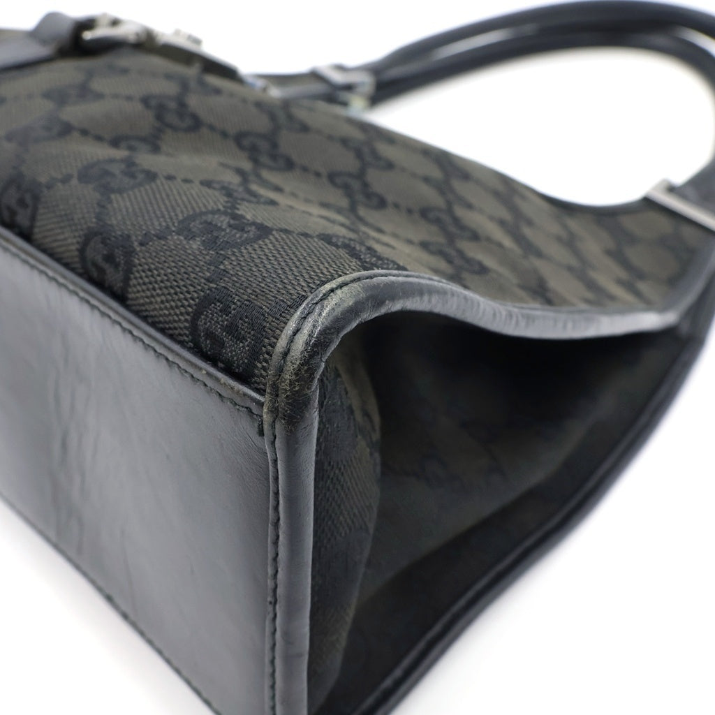 GUCCI(グッチ) ジャッキーライン ショルダーバッグ ハンドバック GGキャンバス レザー ブラック 01719 レディース