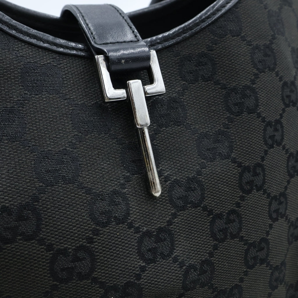 GUCCI(グッチ) ジャッキーライン ショルダーバッグ ハンドバック GGキャンバス レザー ブラック 01719 レディース