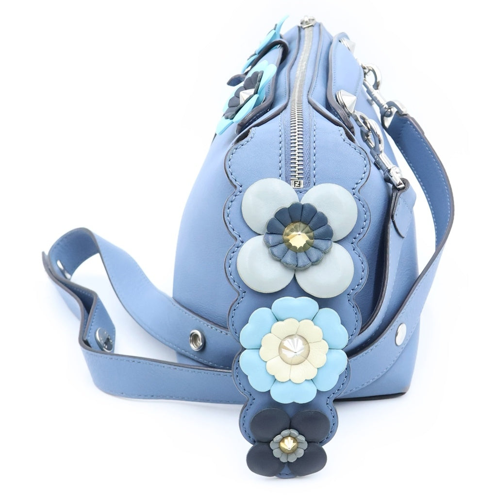 FENDI(フェンディ) バイザウェイ ミディアム レザー 2WAY ハンド ショルダーバッグ シルバー金具 ブルー 8BL124 レディース