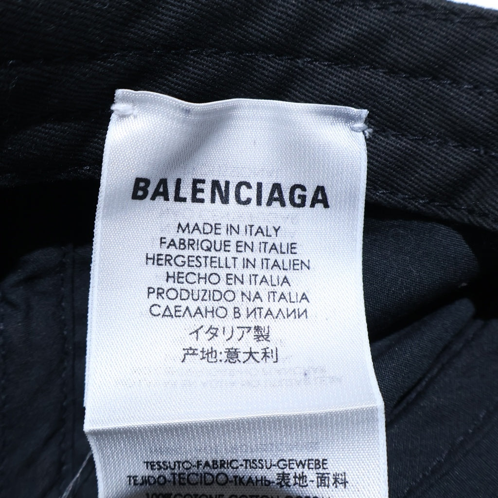 BALENCIAGA(バレンシアガ) ロゴ刺繍 6パネル ベースボール キャップ ブラック/ピンク レディース