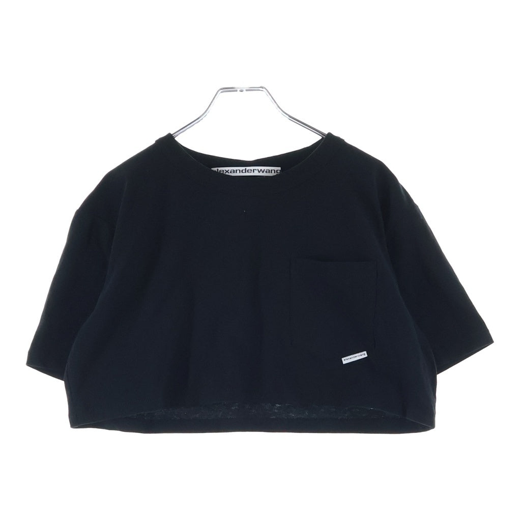 ALEXANDER WANG(アレキサンダーワン) クロップドTシャツ ブラック コットン レディース
