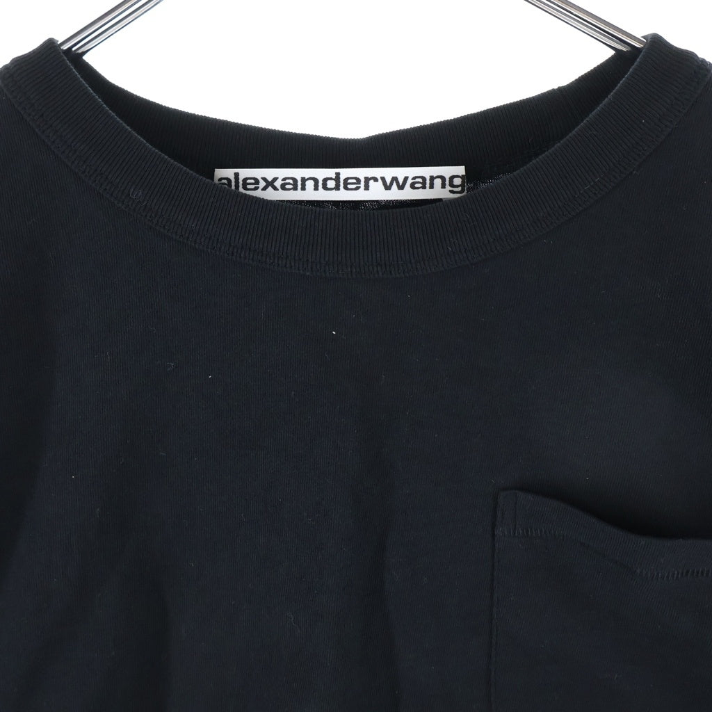 ALEXANDER WANG(アレキサンダーワン) クロップドTシャツ ブラック コットン レディース