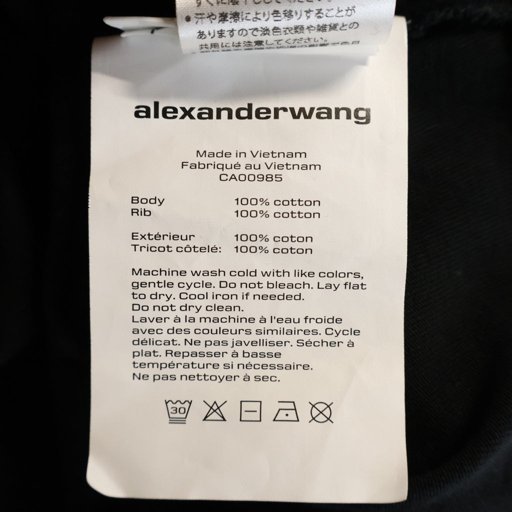ALEXANDER WANG(アレキサンダーワン) クロップドTシャツ ブラック コットン レディース