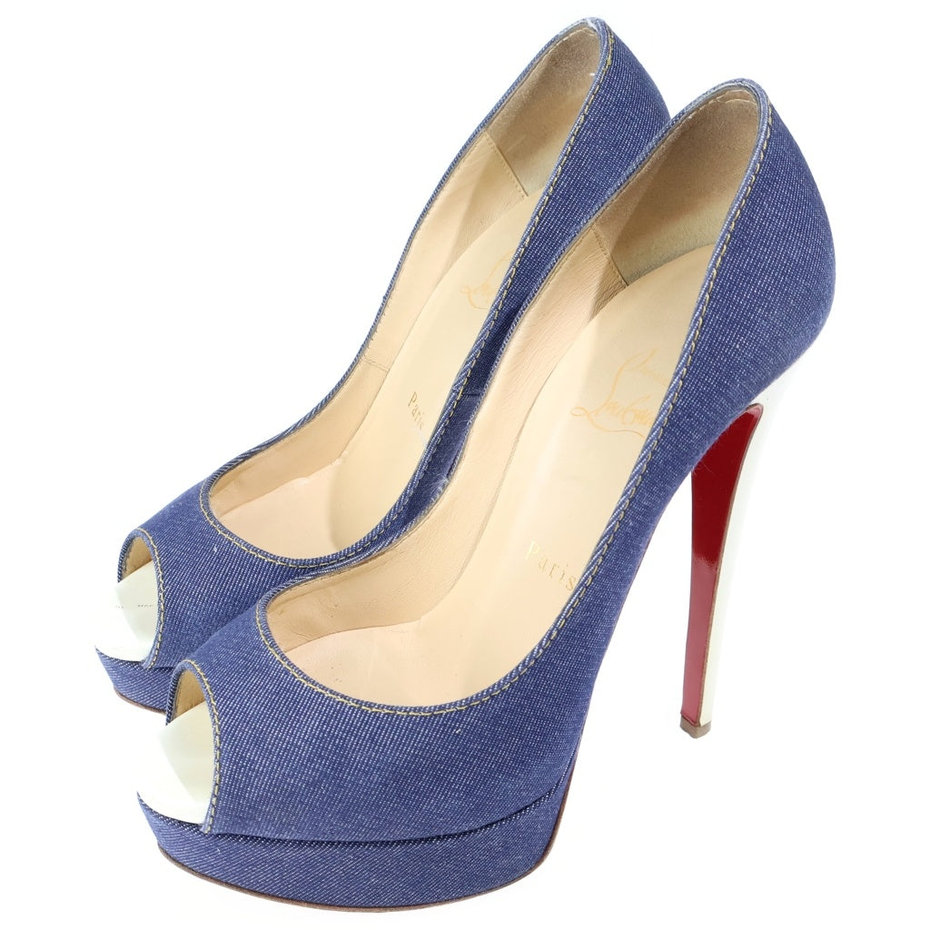 CHRISTIAN LOUBOUTIN(クリスチャンルブタン) デニム ヒール パンプス サンダル シューズ インディゴ レディース
